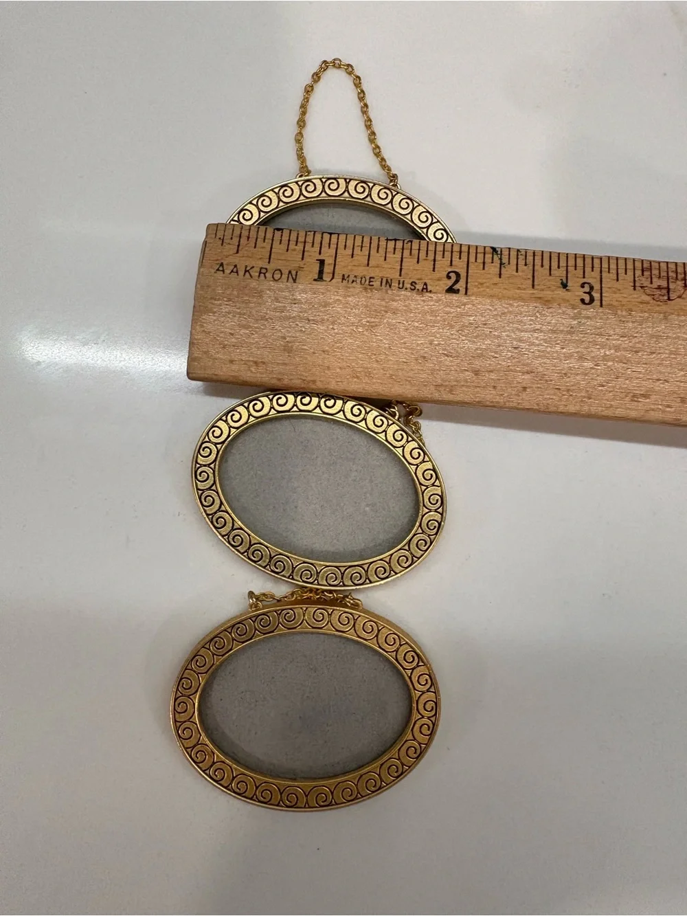 Gold/Brass Decorative Mini Hanging Photo Frames - Set of 6